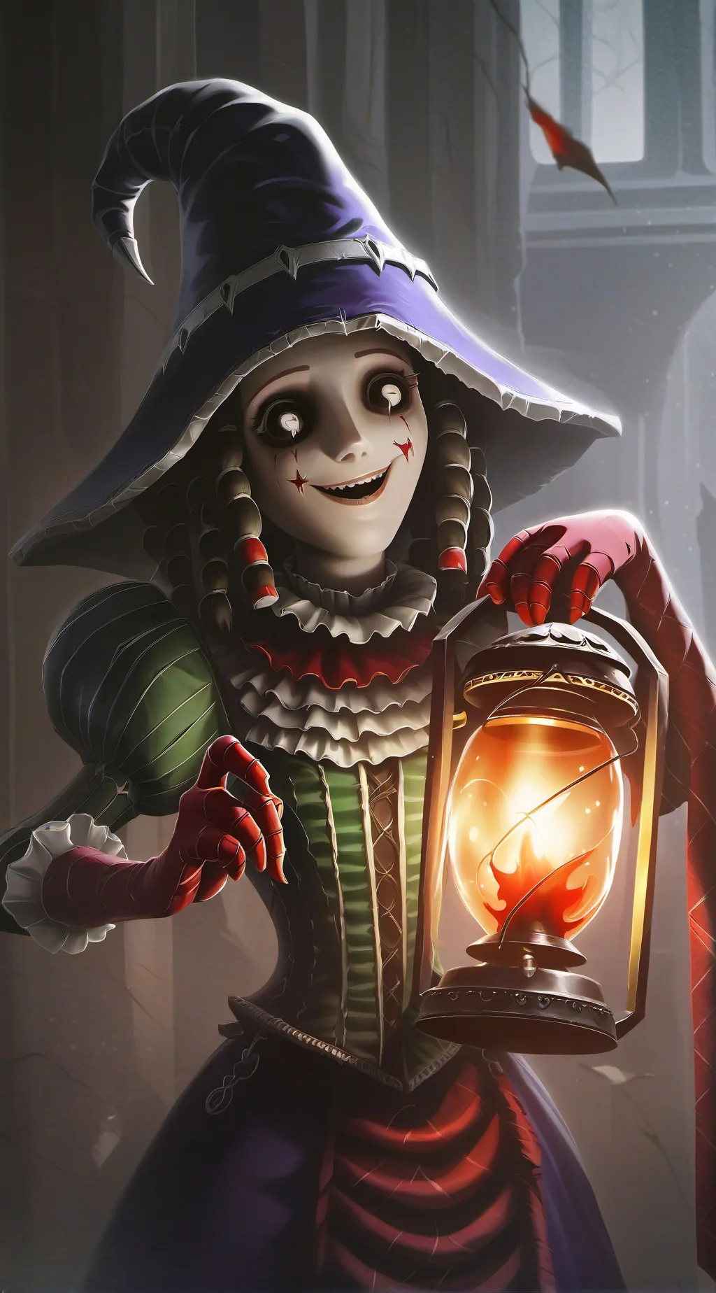 ai character: Nightmare Pomni  background