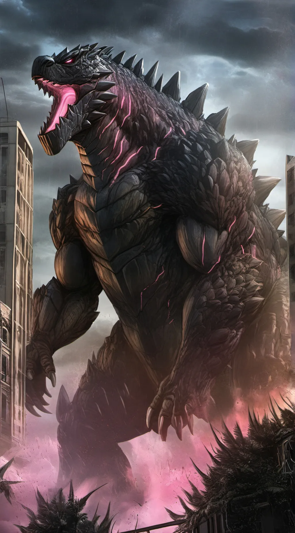 ai character: Godzilla Evo￼￼ background