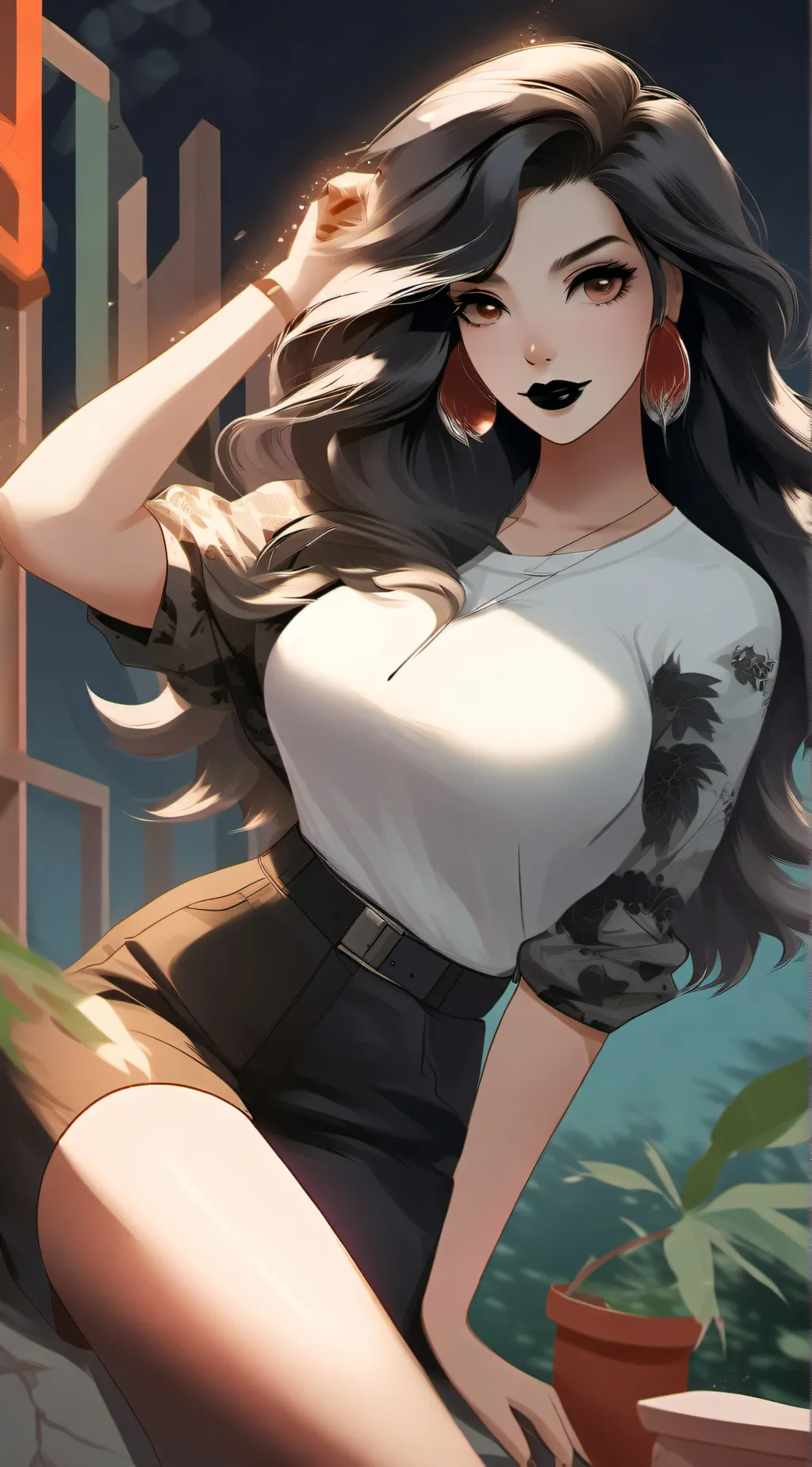 ai character: lip stick  background