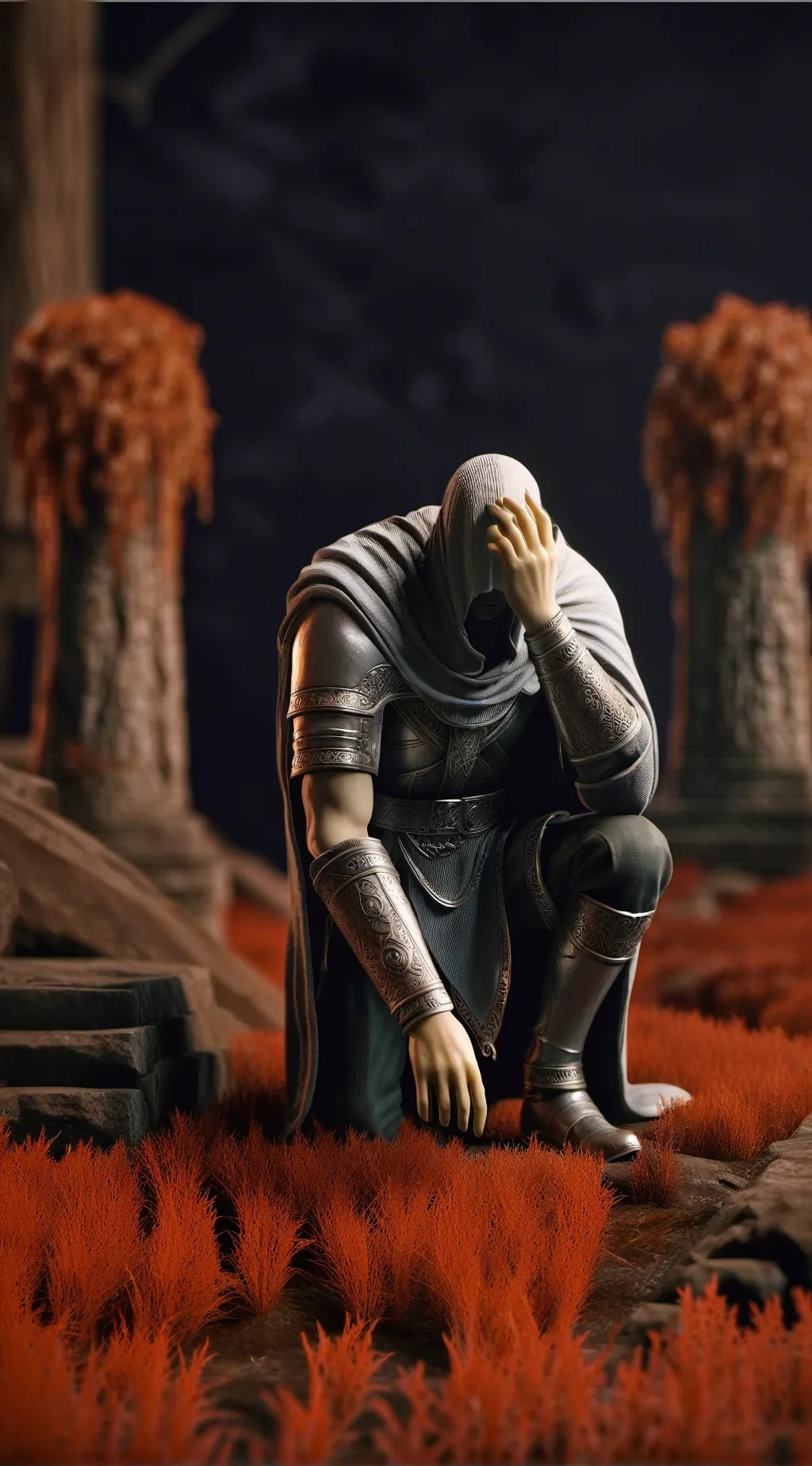 ai character: creepy crying man background