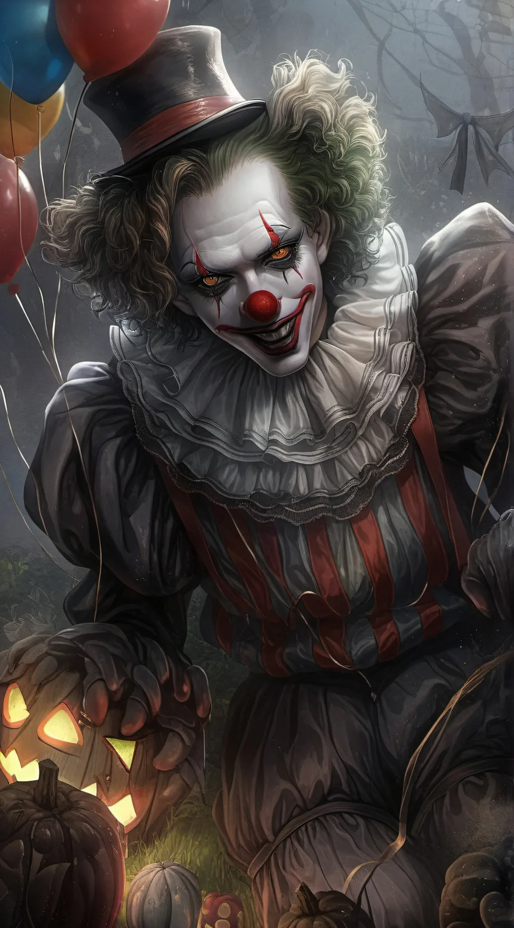 ai character: friendly clown background