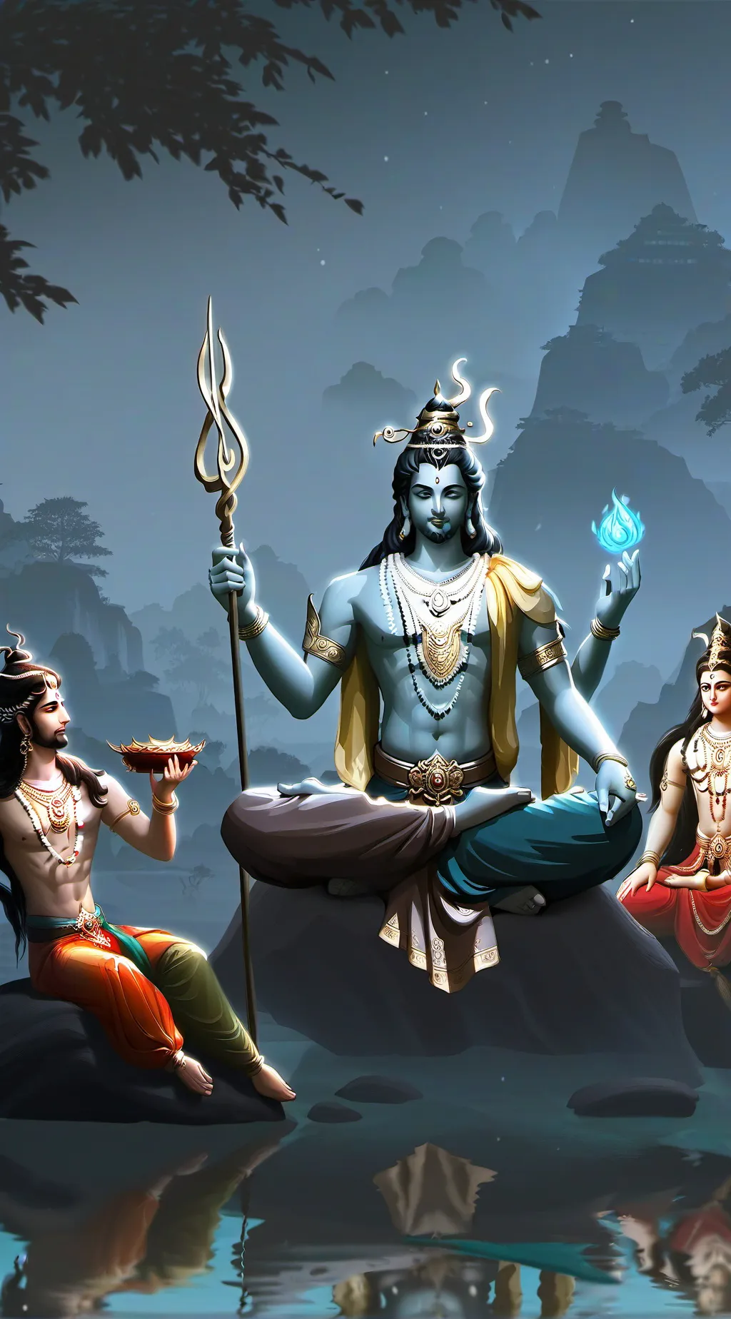 ai character: Allah and Jesus  background