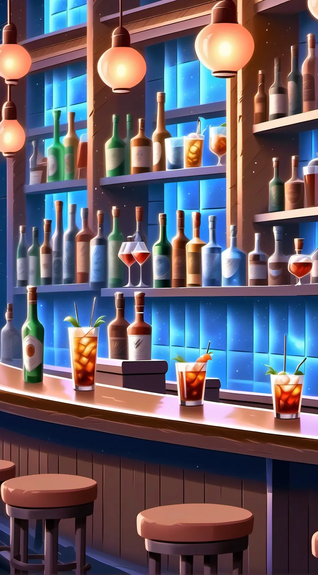 ai character: Bar background