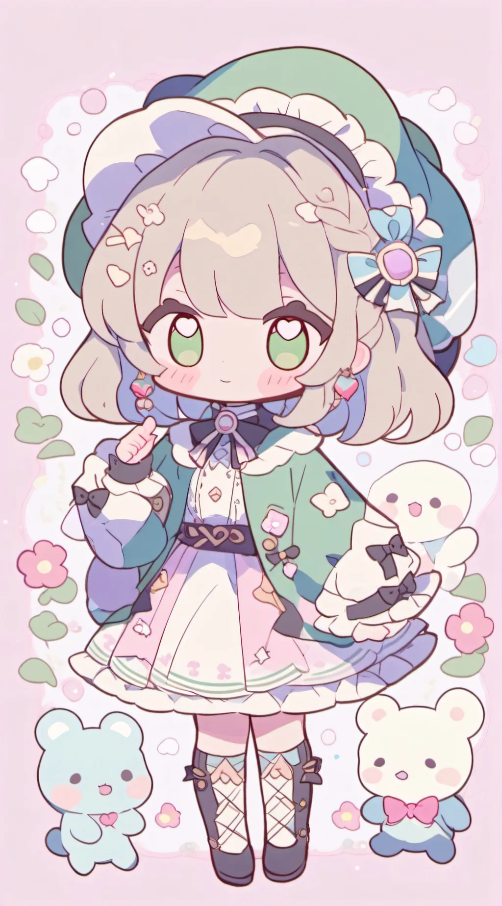 ai character: cute girl background