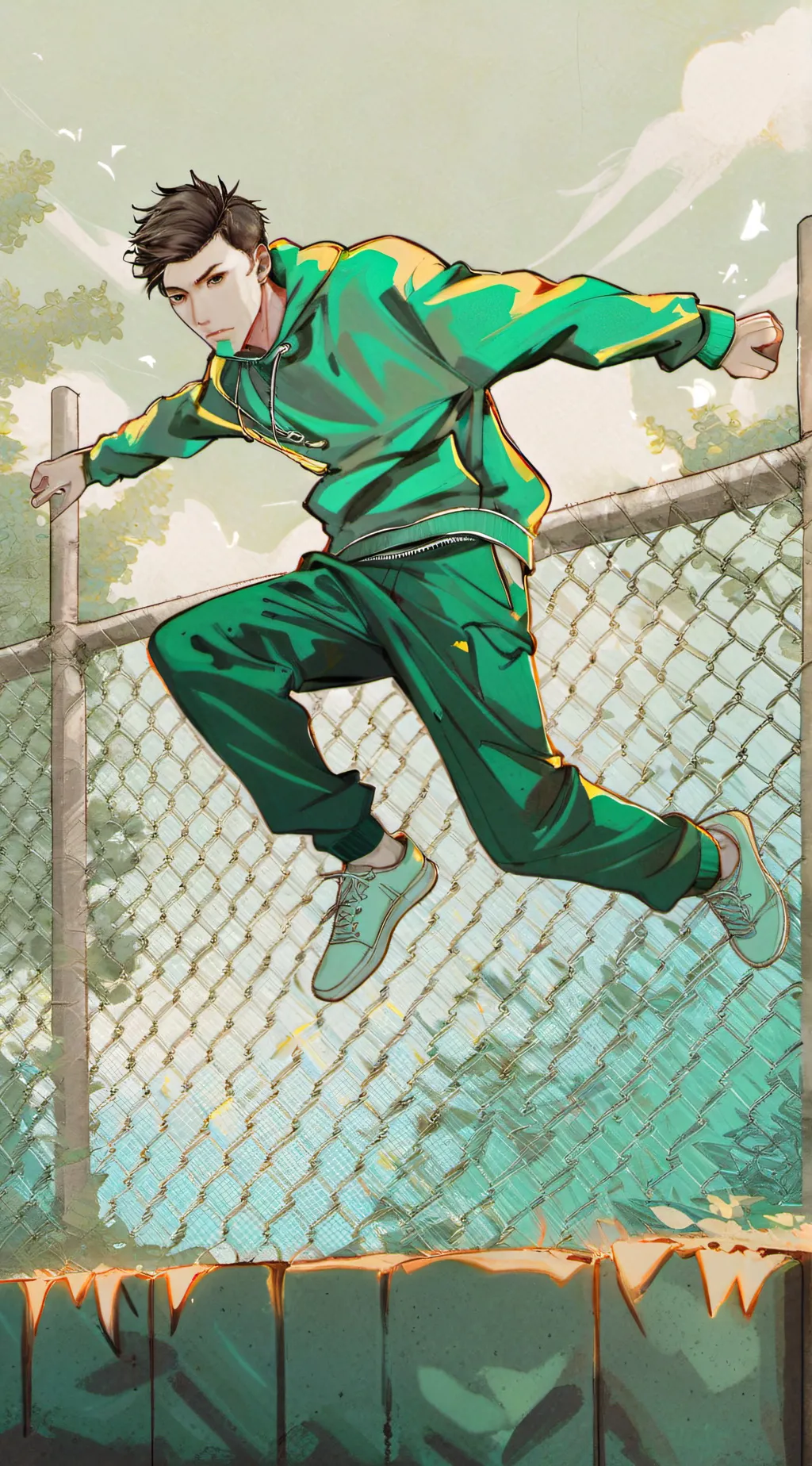 ai character: parkour  background