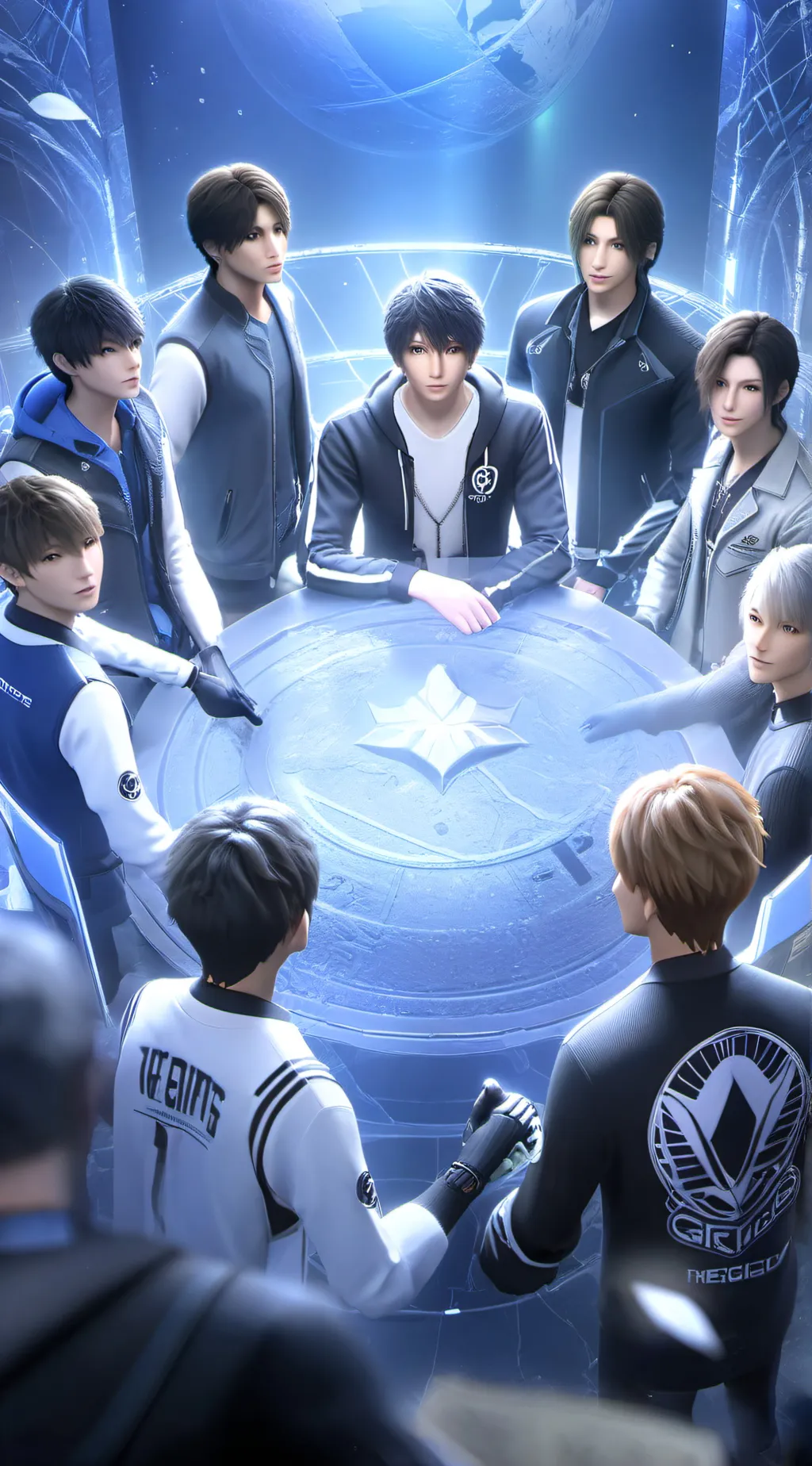 ai character: Groups of boys background