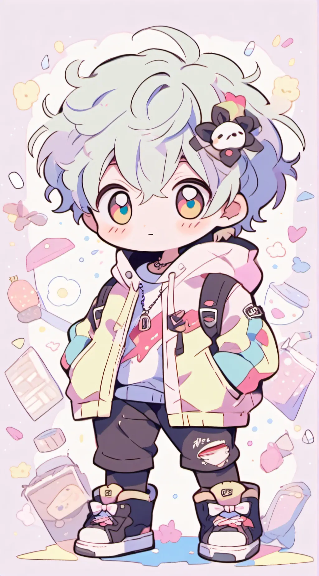 ai character: straykidsChristmas background