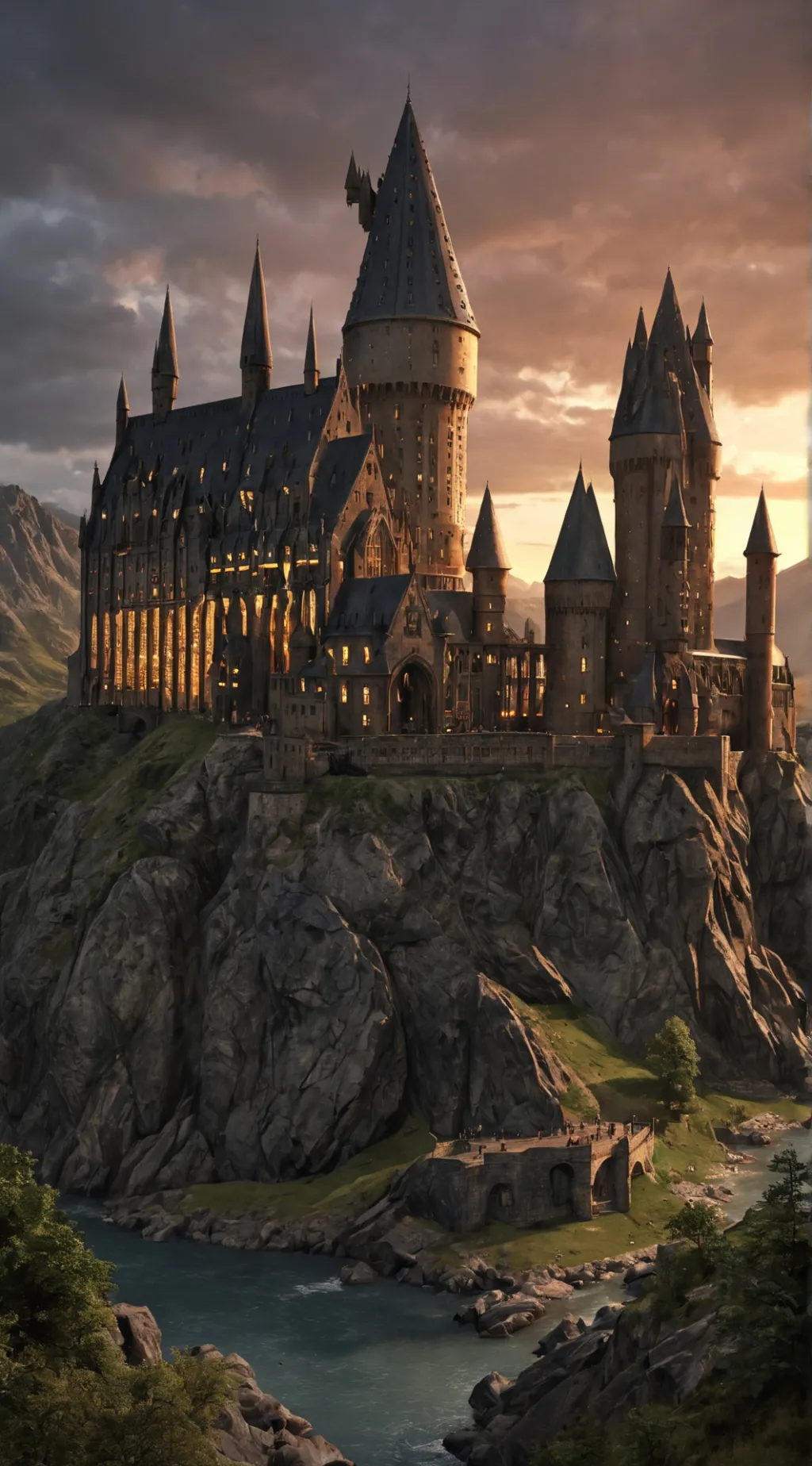 ai character: sad hogwarts background