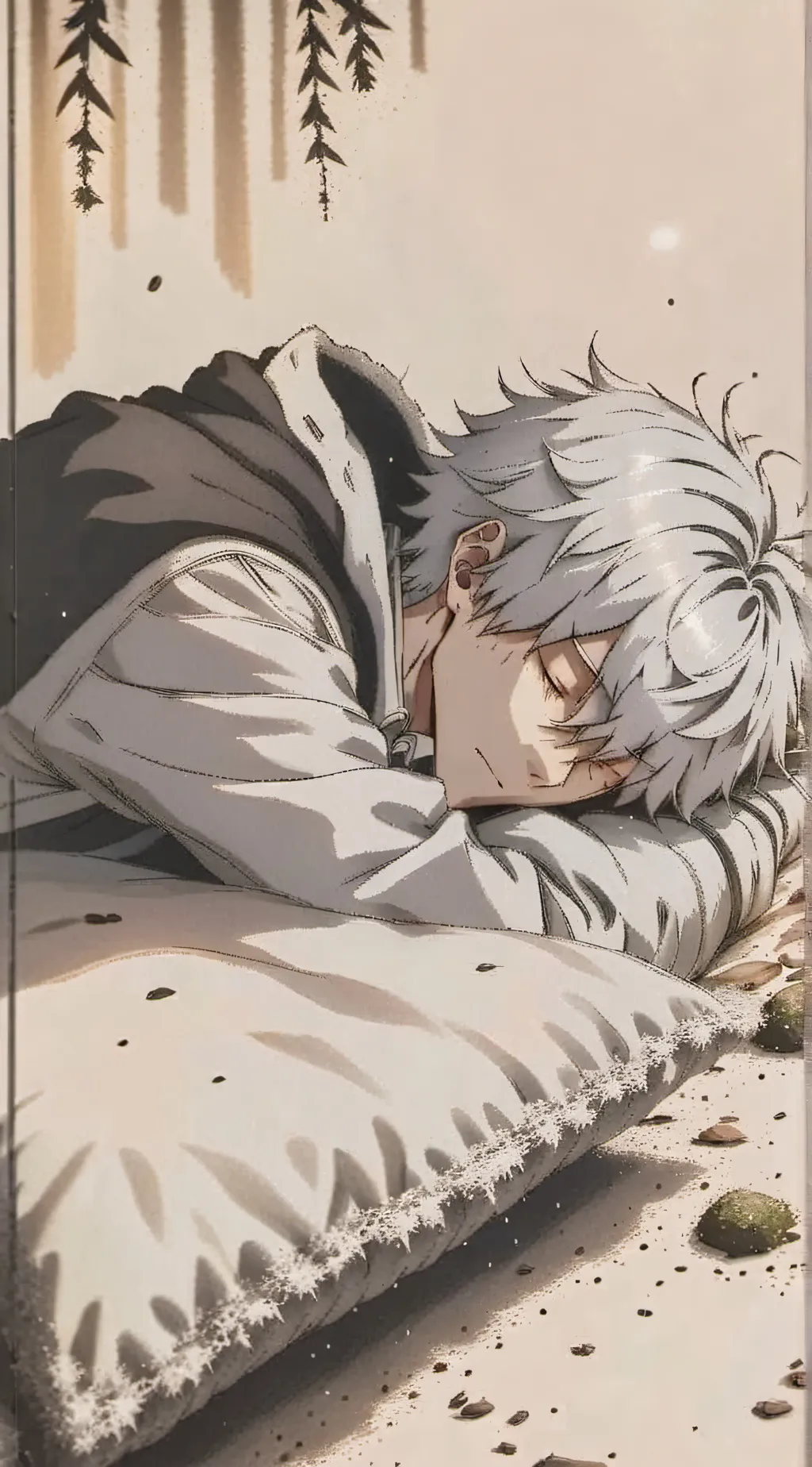 ai character: sad satoru gojo background
