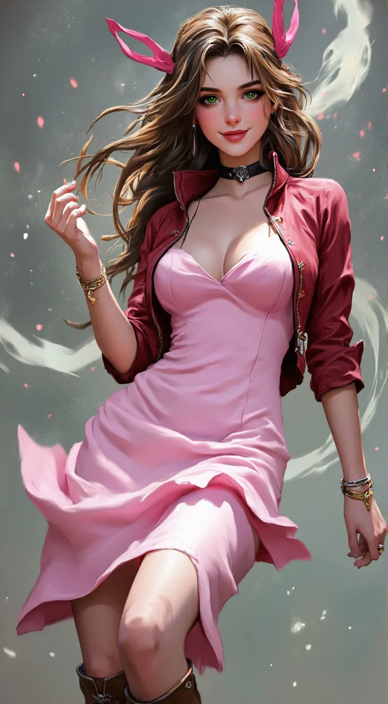 ai character: Aerith Gainsborugh background