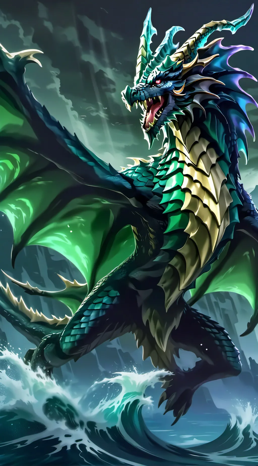 ai character: the water dragon  background