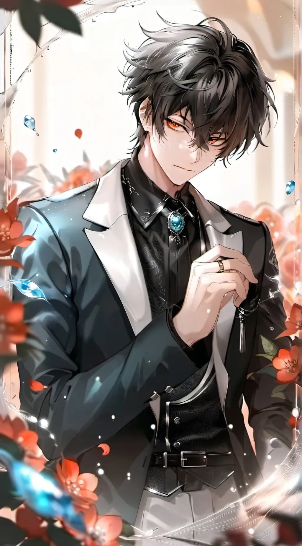 ai character: Zagreus•☄️💙 background