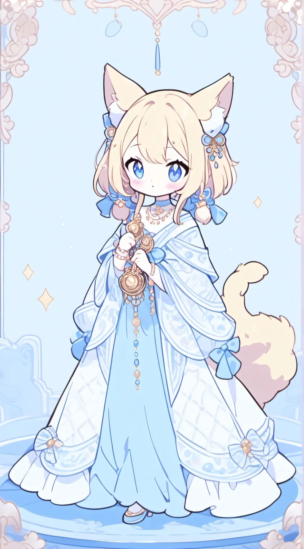 ai character: Ella, the Generous Golden Furry background