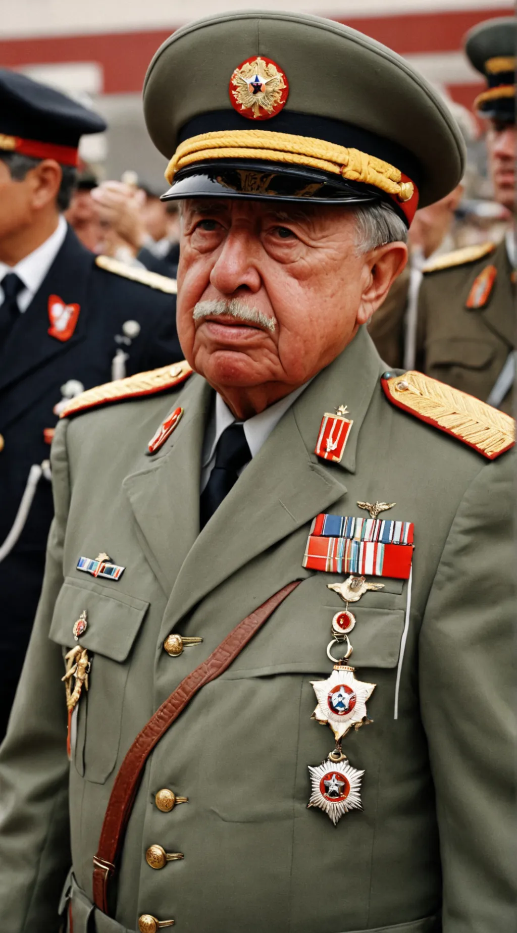 ai character: Augusto pinochet  background