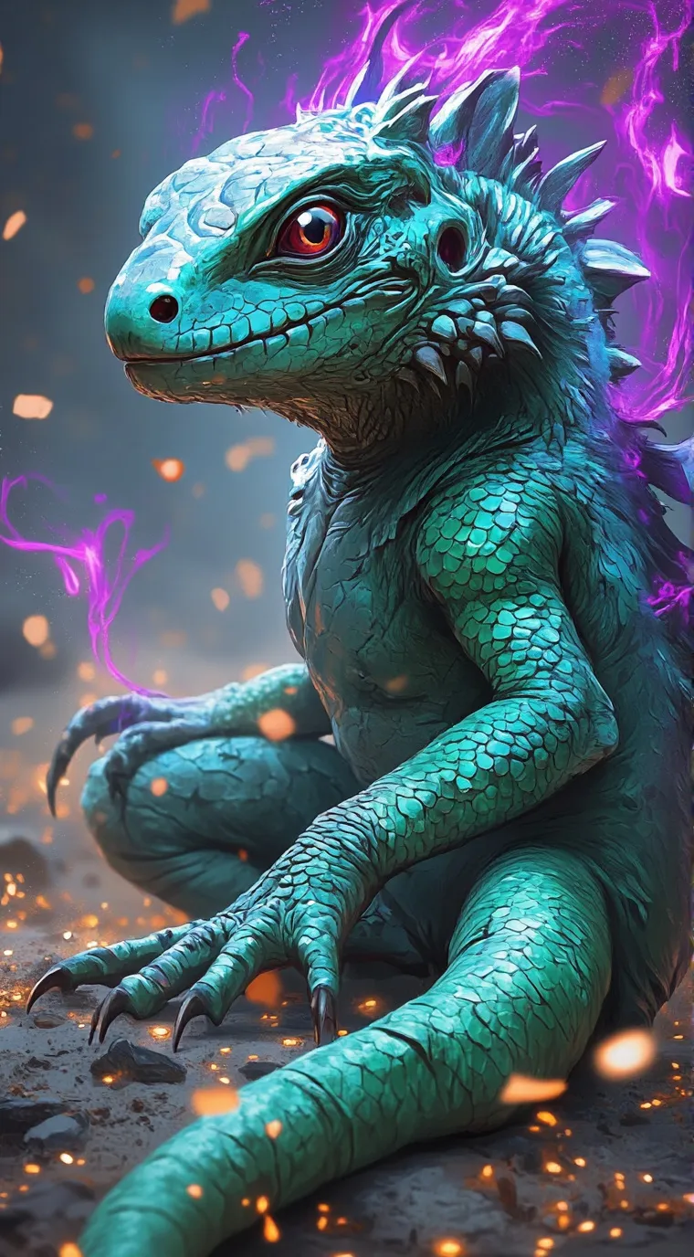 ai character: giant lizard background