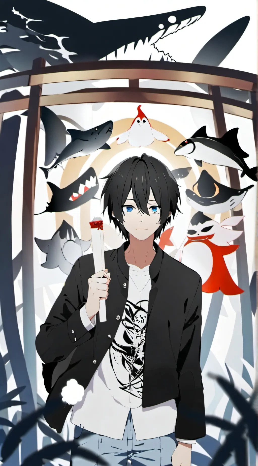 ai character: Shark infection  background
