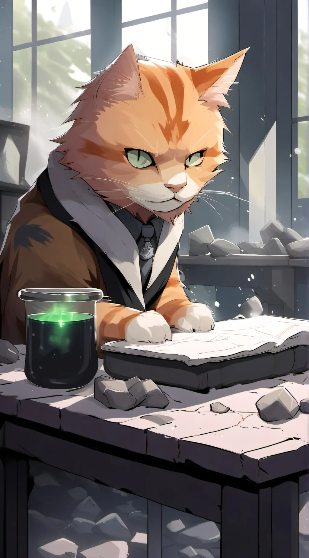 ai character: Scientist gingy background