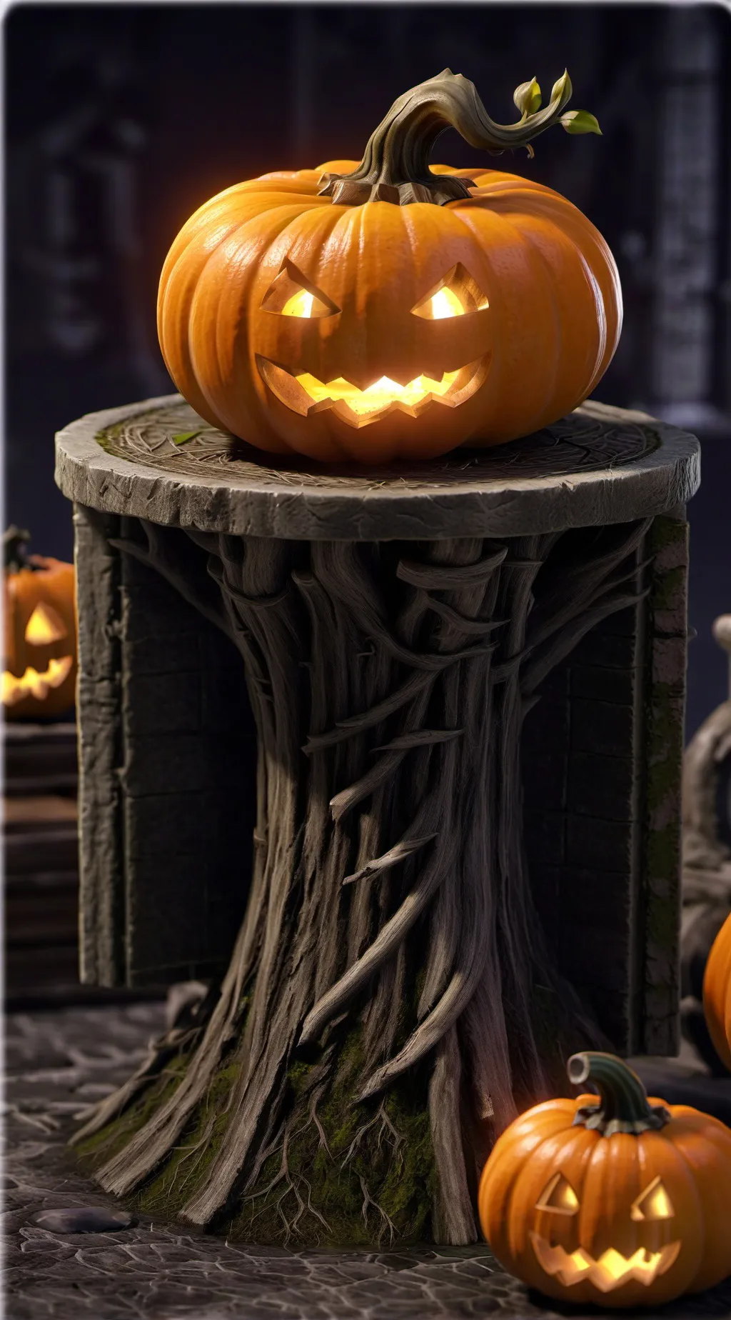 ai character: ABC Pumpkin background