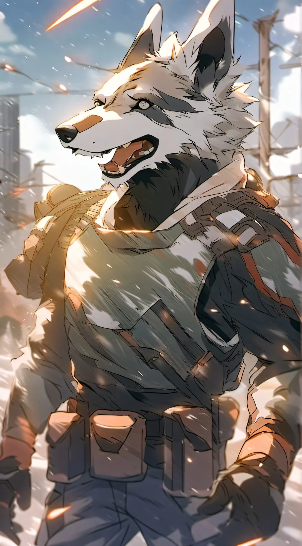 ai character: Furry in Military background