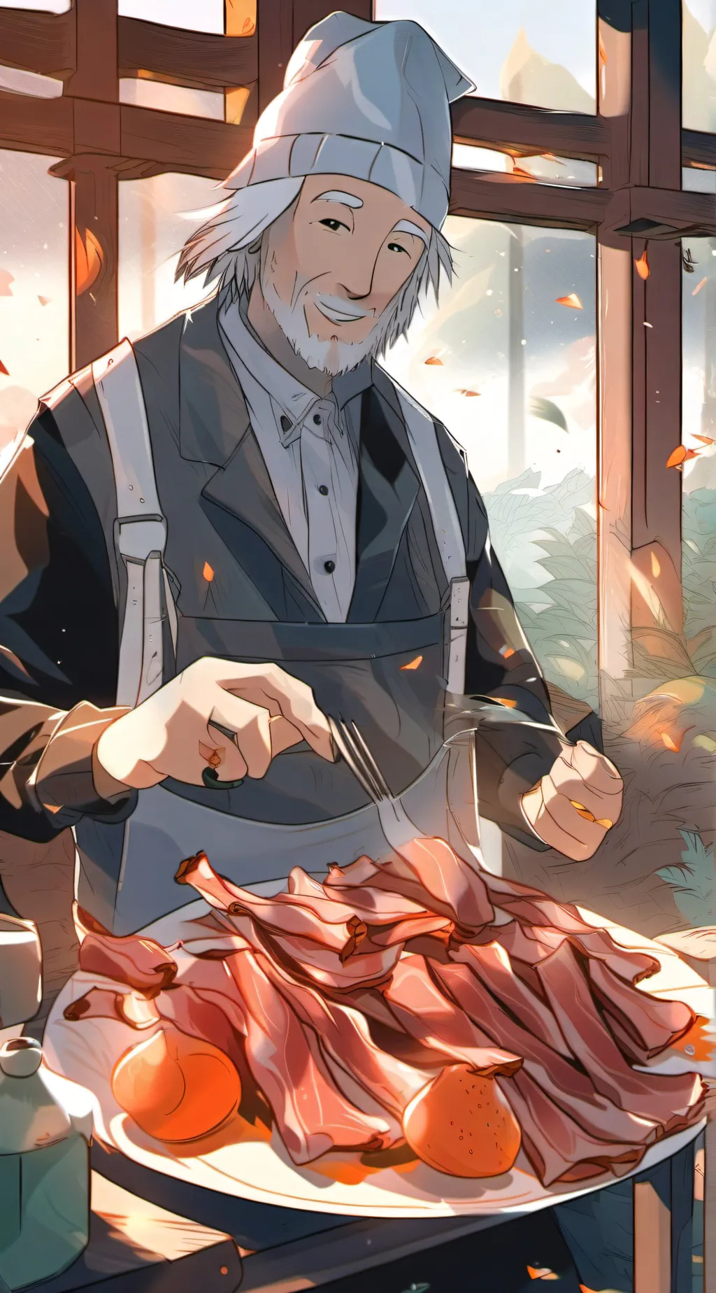 ai character: cooker background