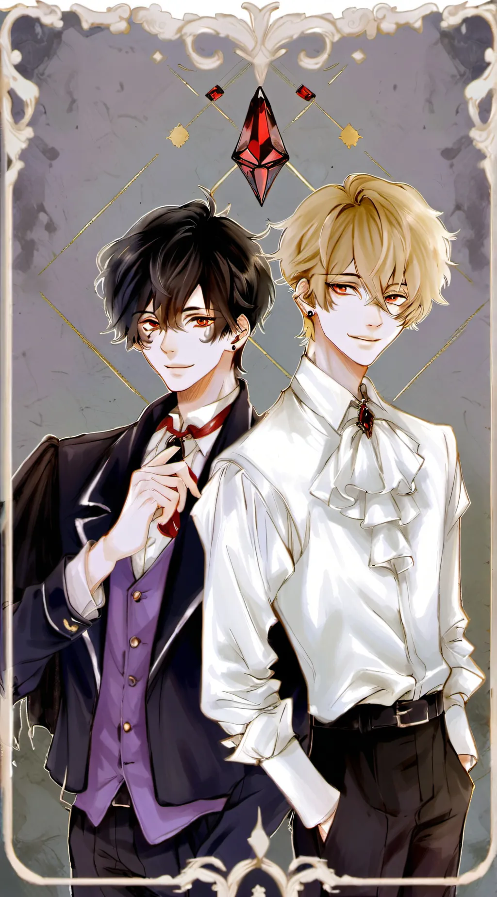 ai character: Dabi and Hawks <3 background
