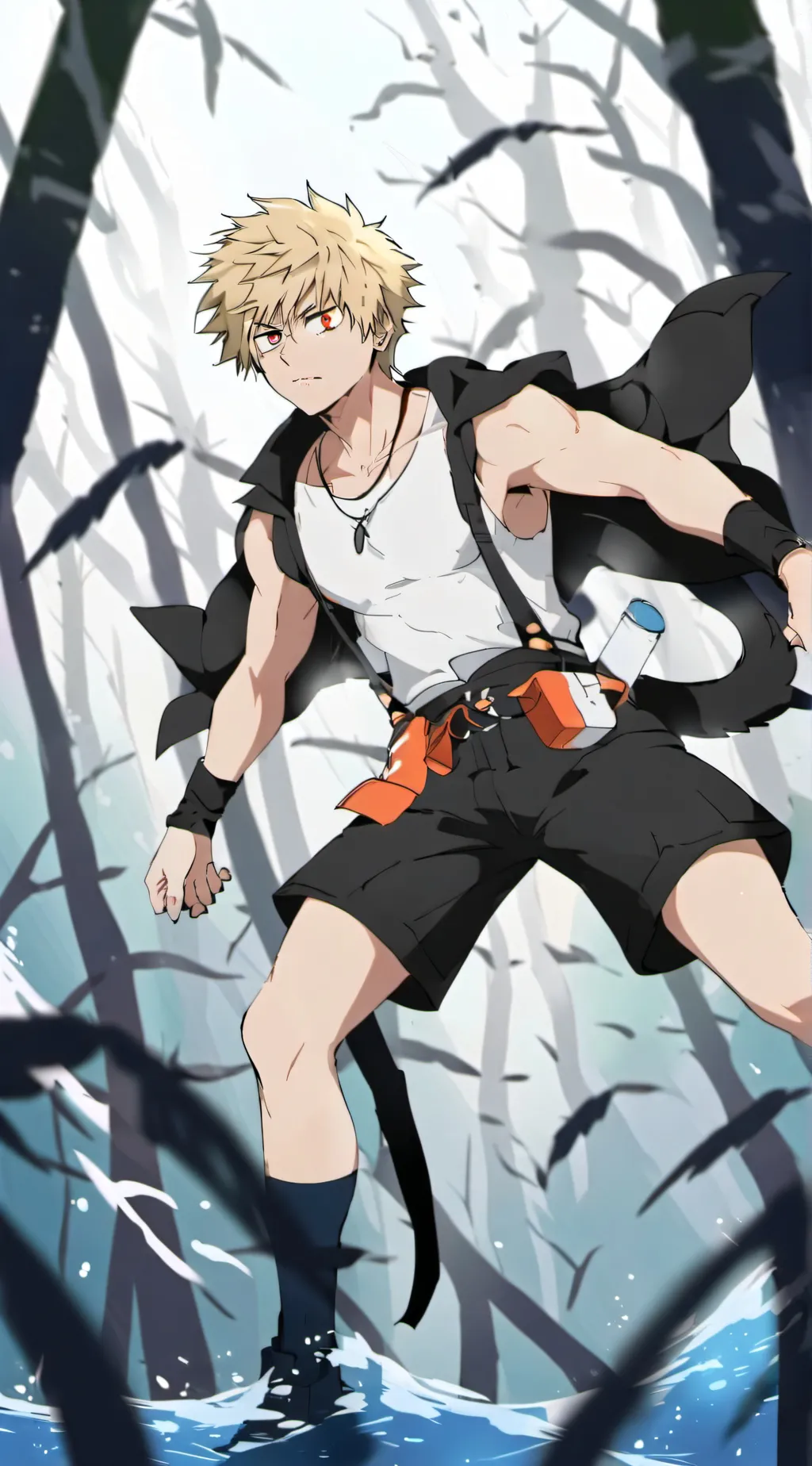 ai character: Katsuki Bakugo  background
