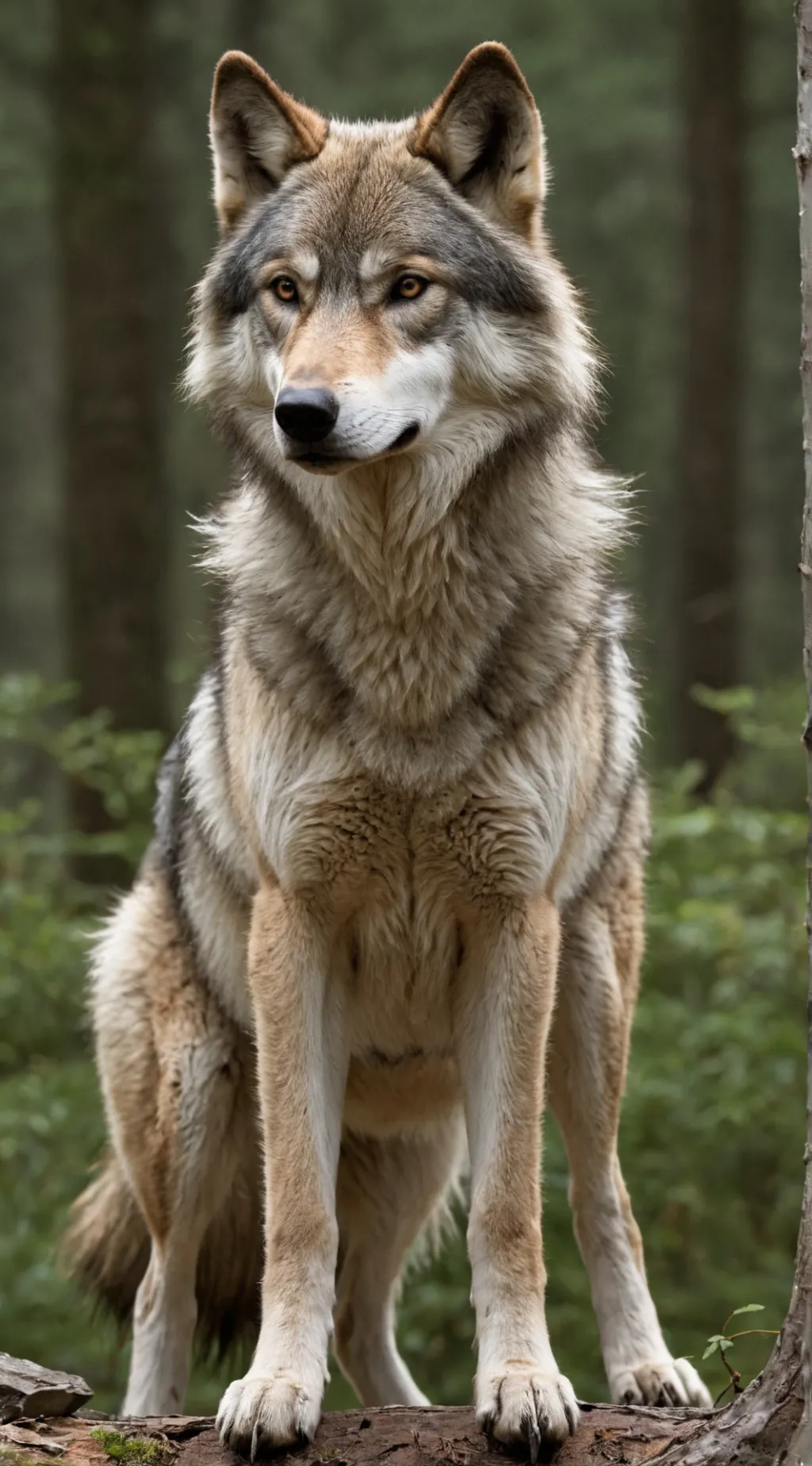 ai character: female wolf background