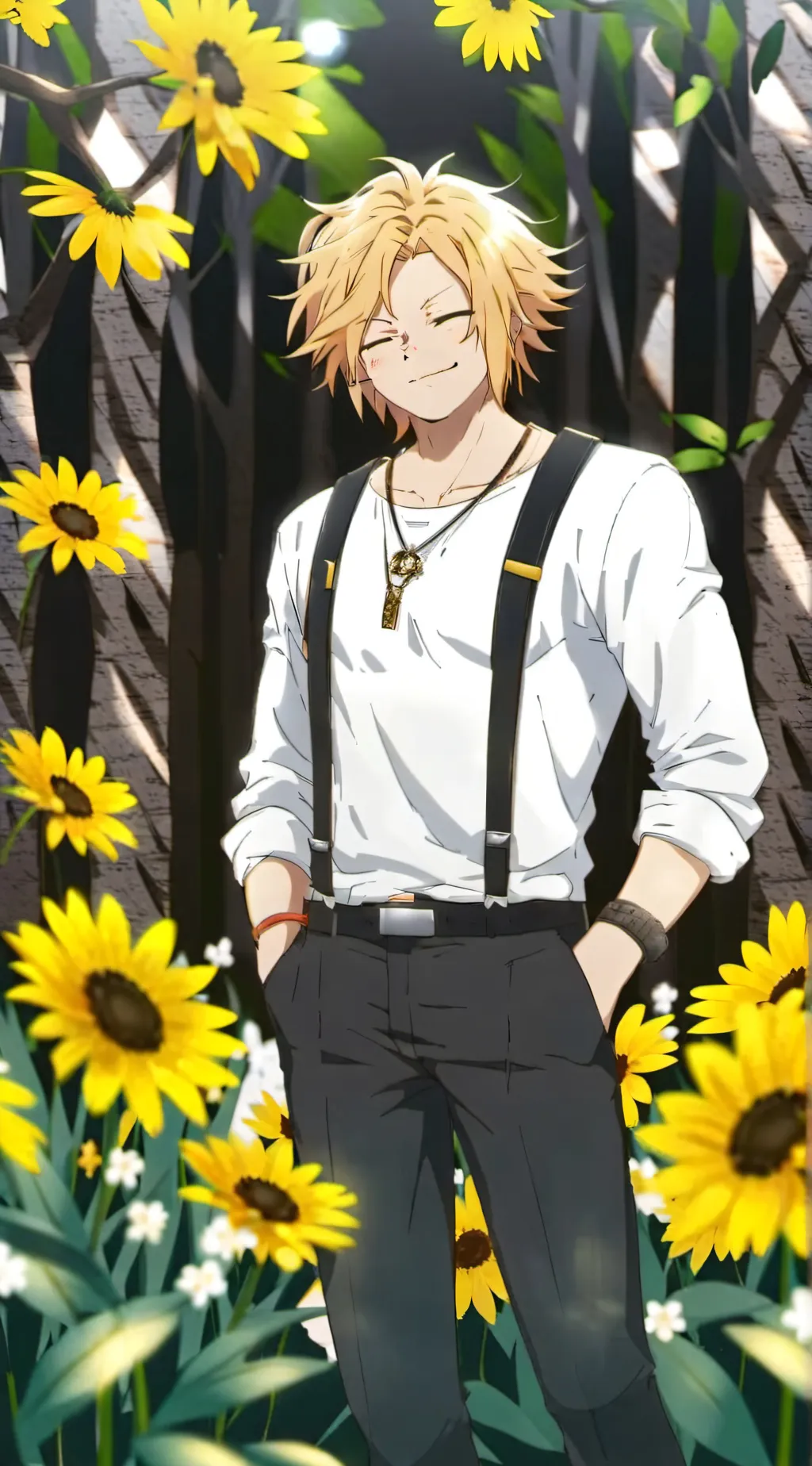 ai character: Denki Kaminari  background