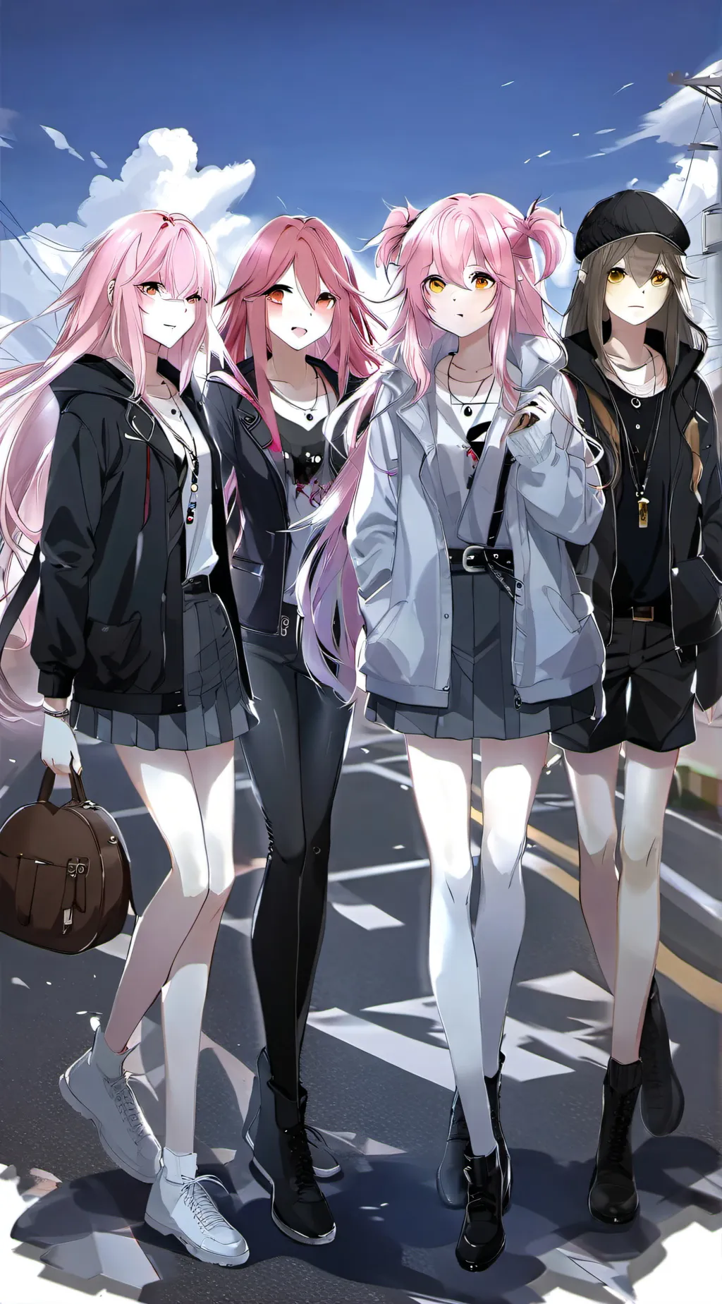 ai character: a group of girls background
