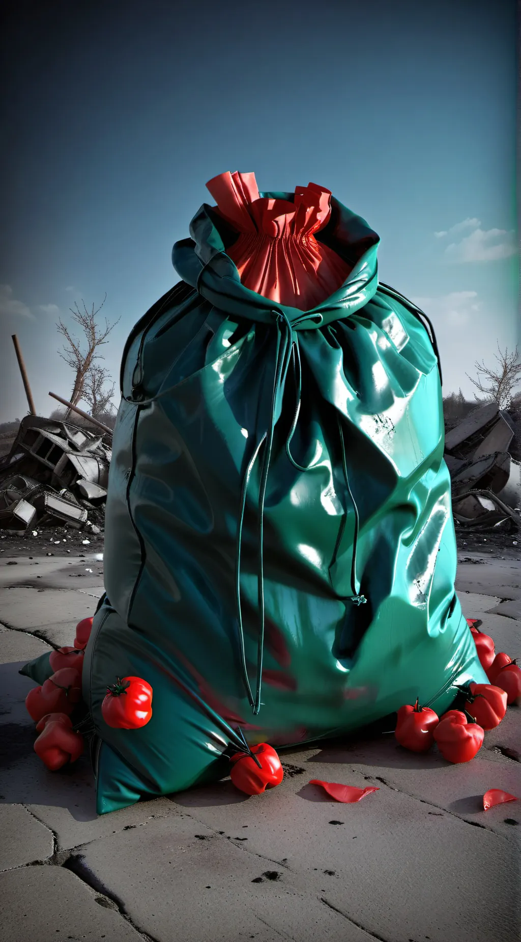 ai character: garbage bag pet! background