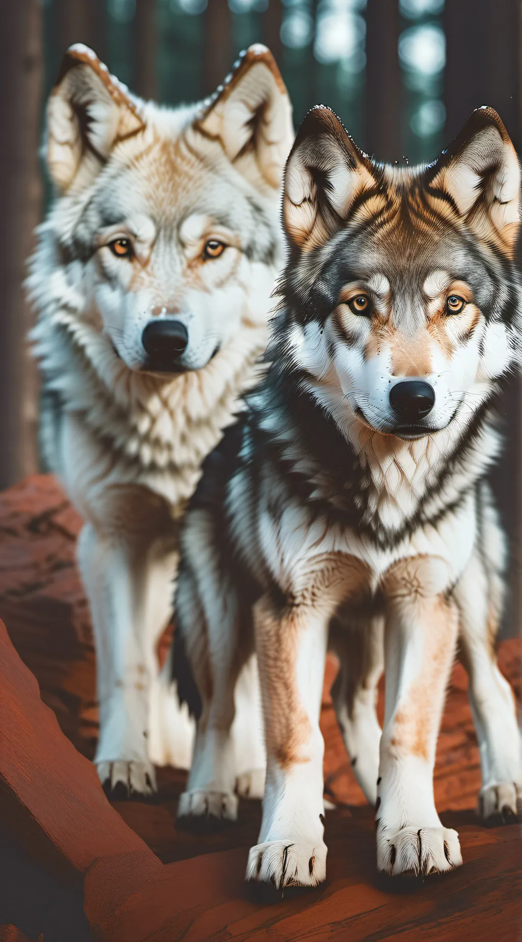 ai character: 3 wolf pups background