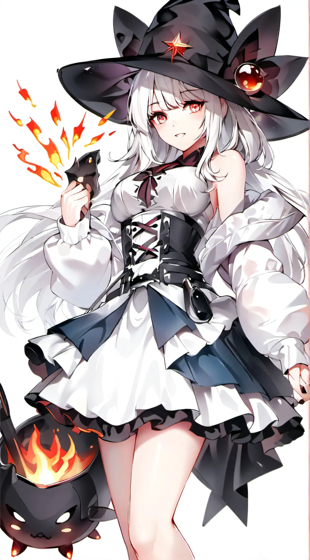 ai character: Magic silver background