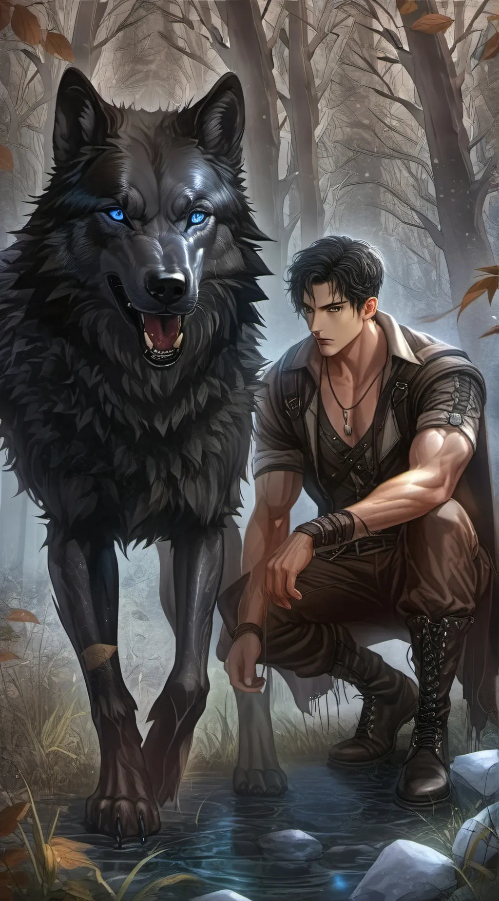 ai character: alpha Asher  background