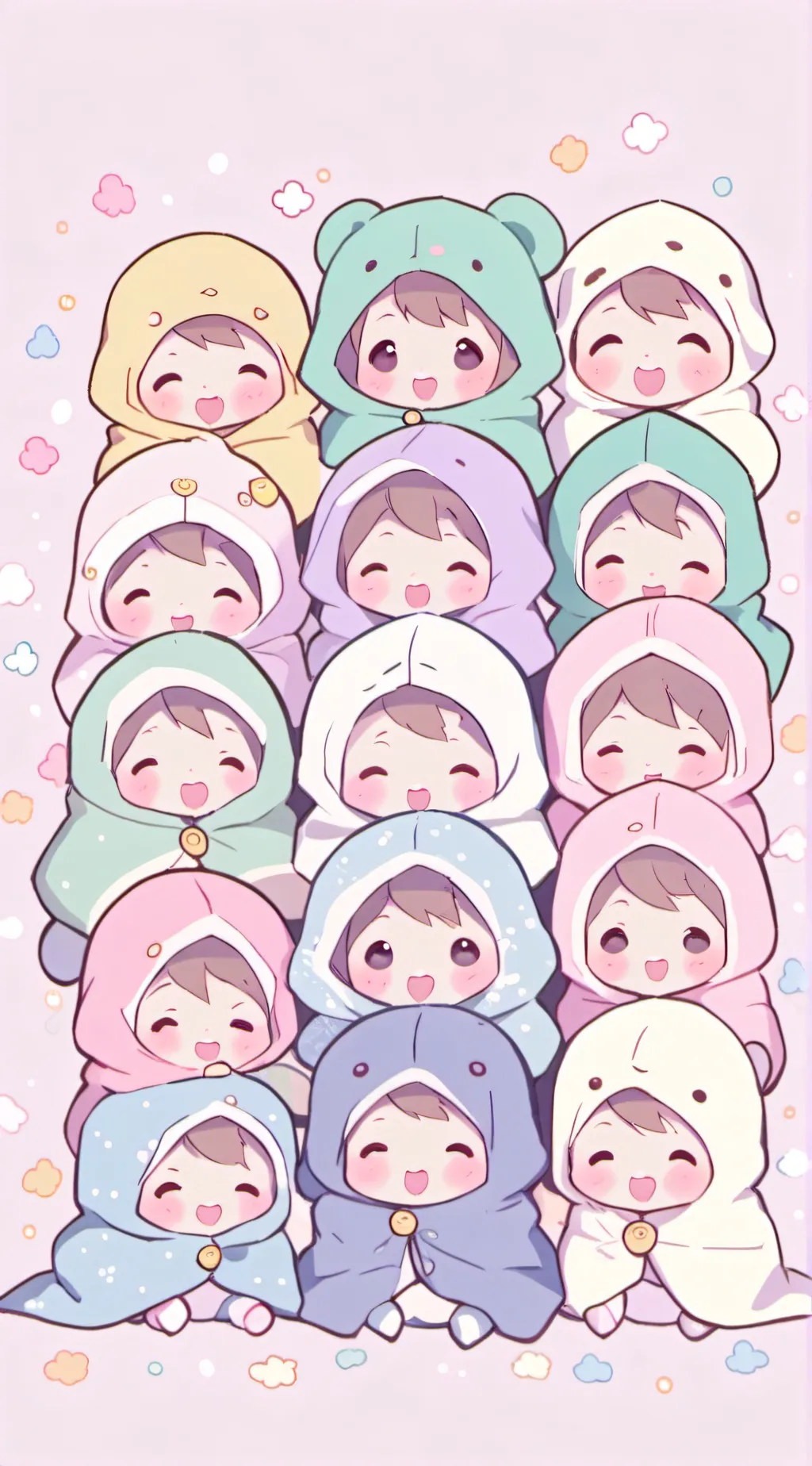 ai character: cute little babies background