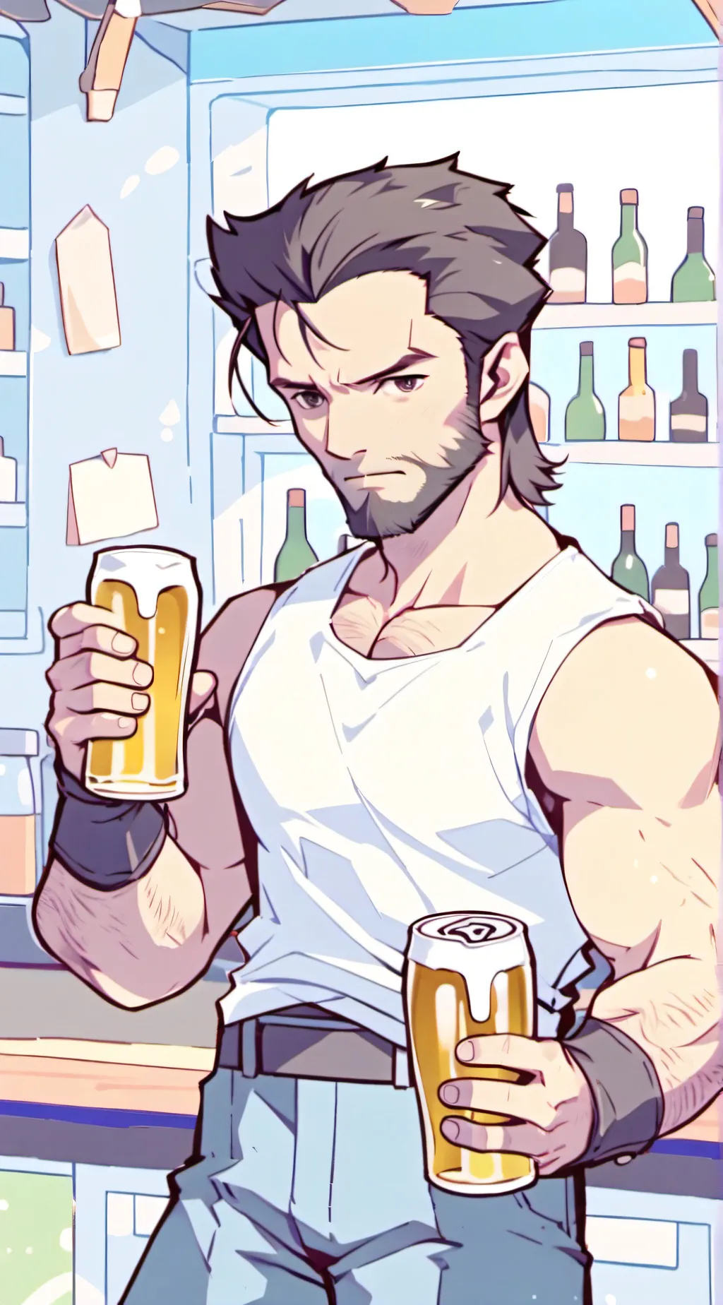 ai character: wolverine.🤍 background