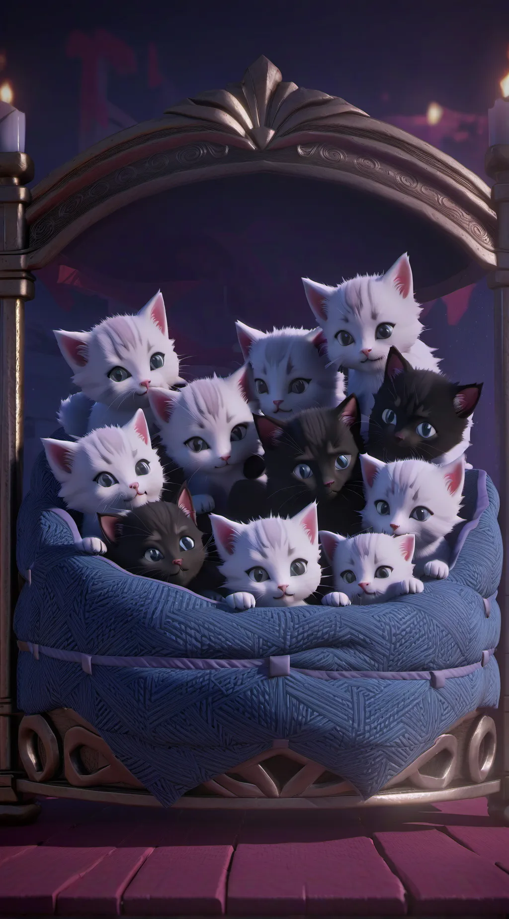 ai character: family of cats background