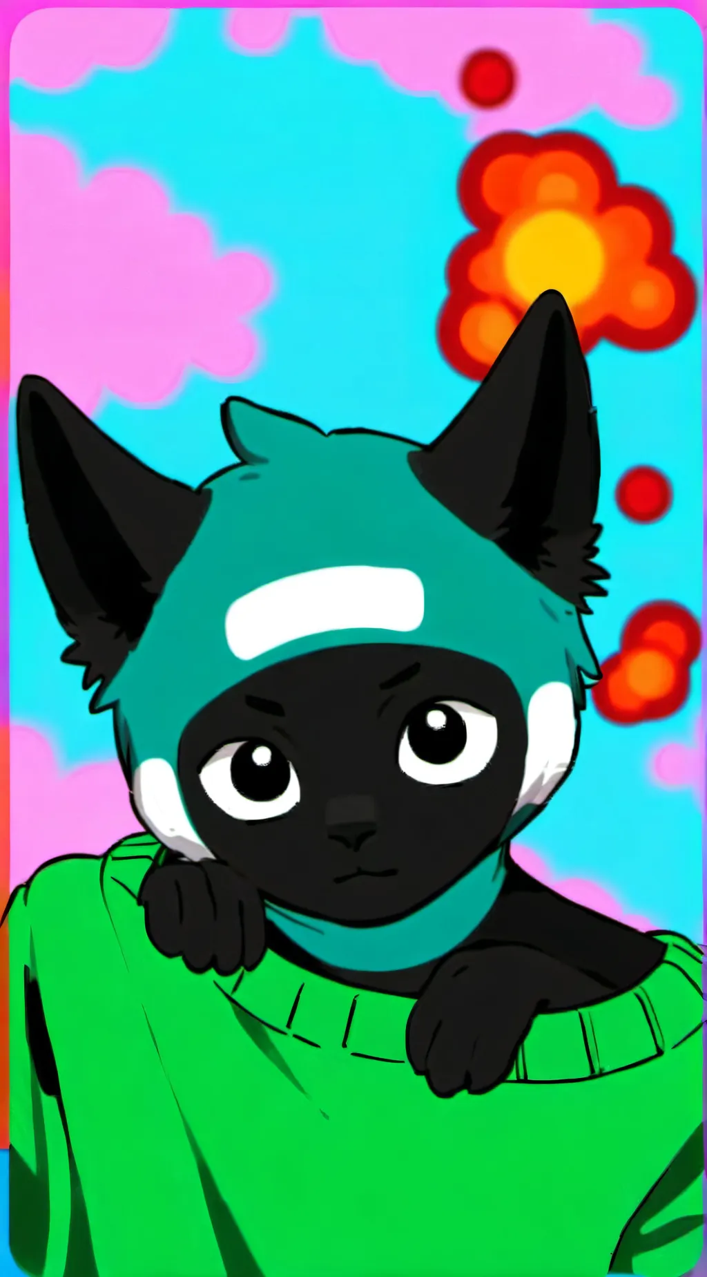 ai character: Sprunki GRAY background