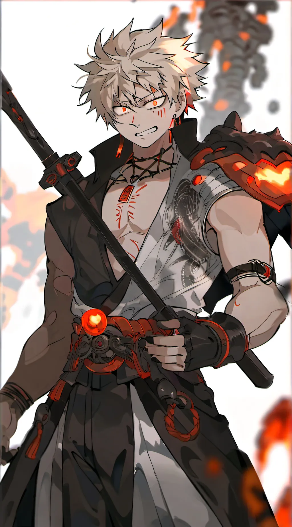 ai character: Katsuki Bakugo background