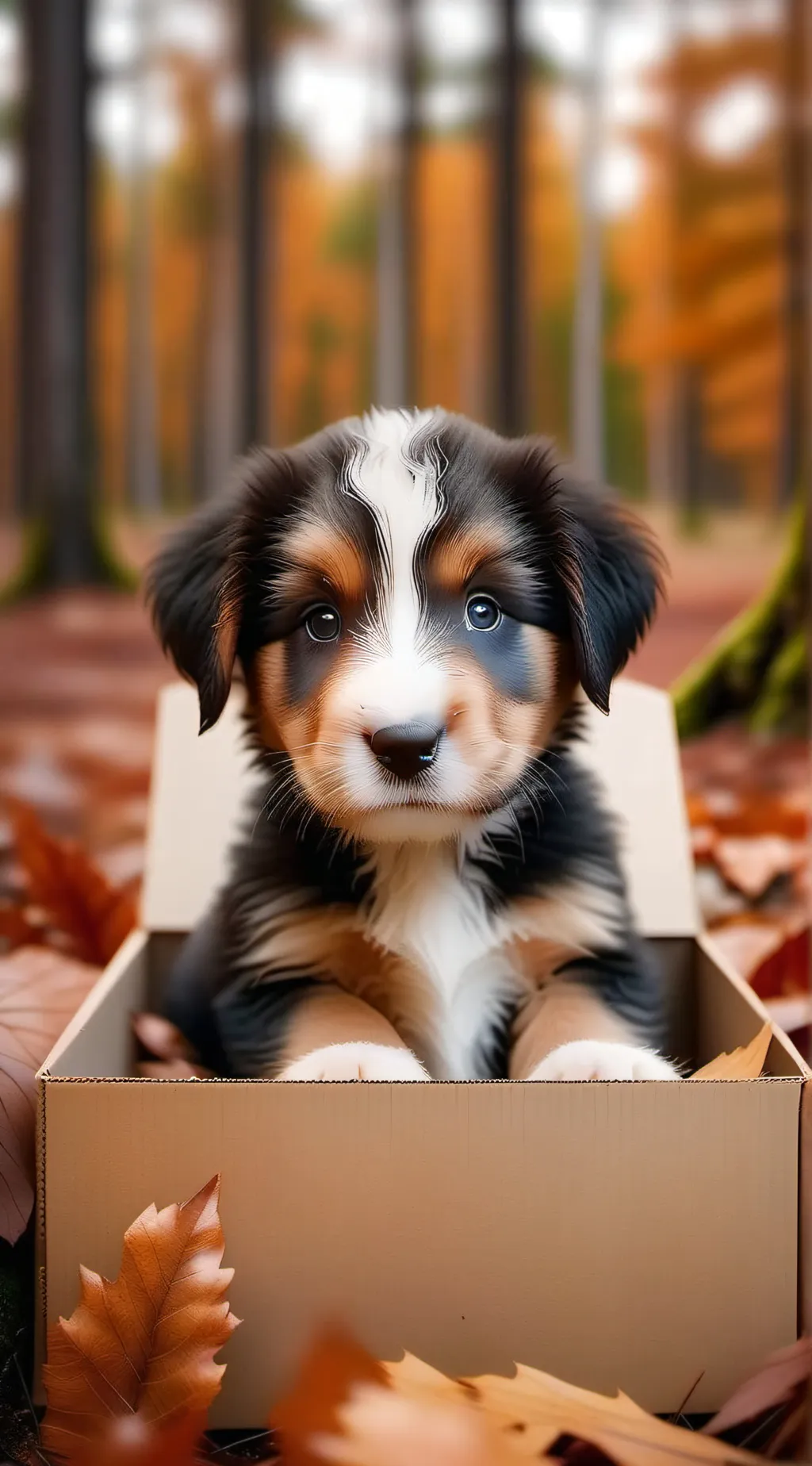 ai character: Abandoned puppy background