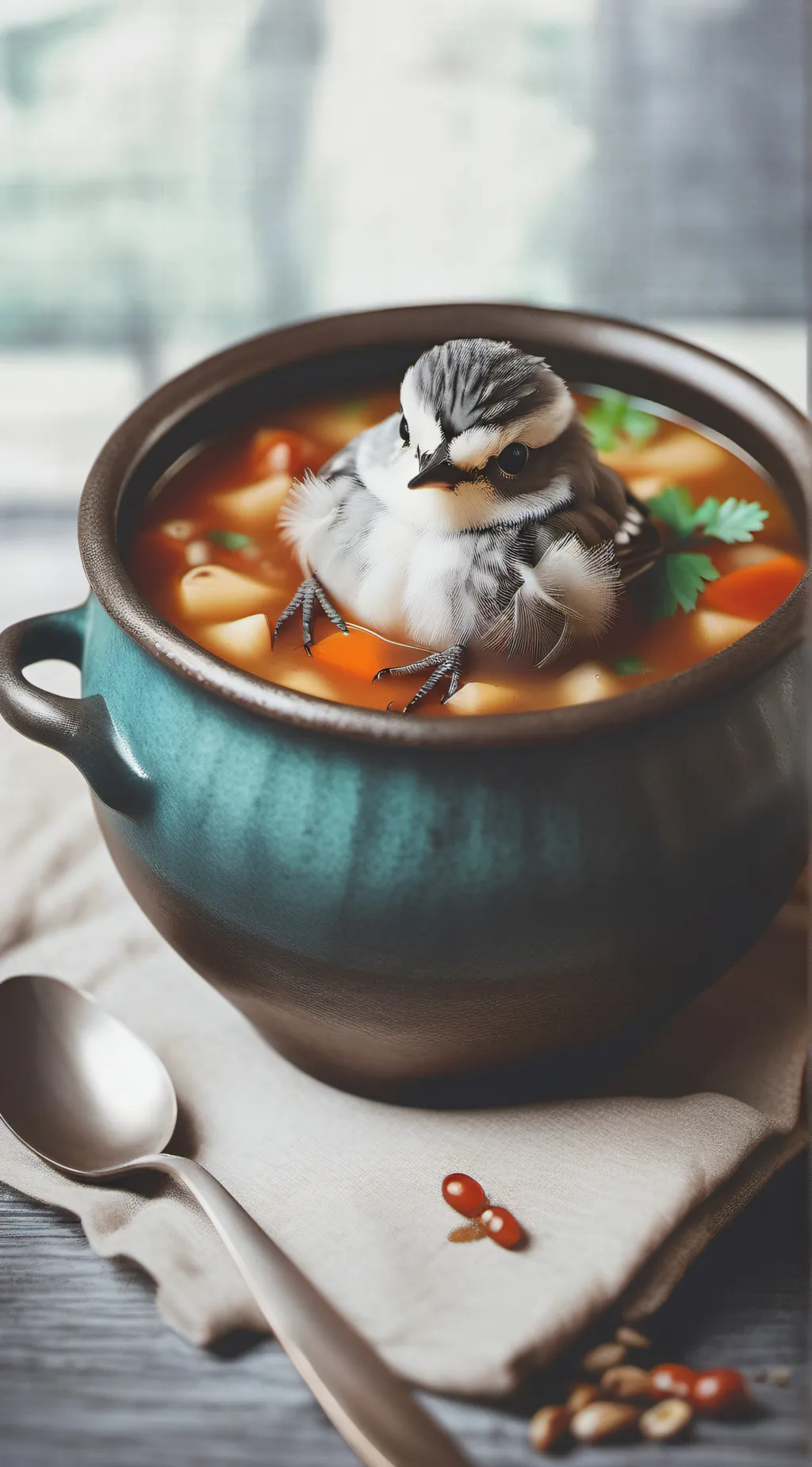 ai character: Bird restaurant  background