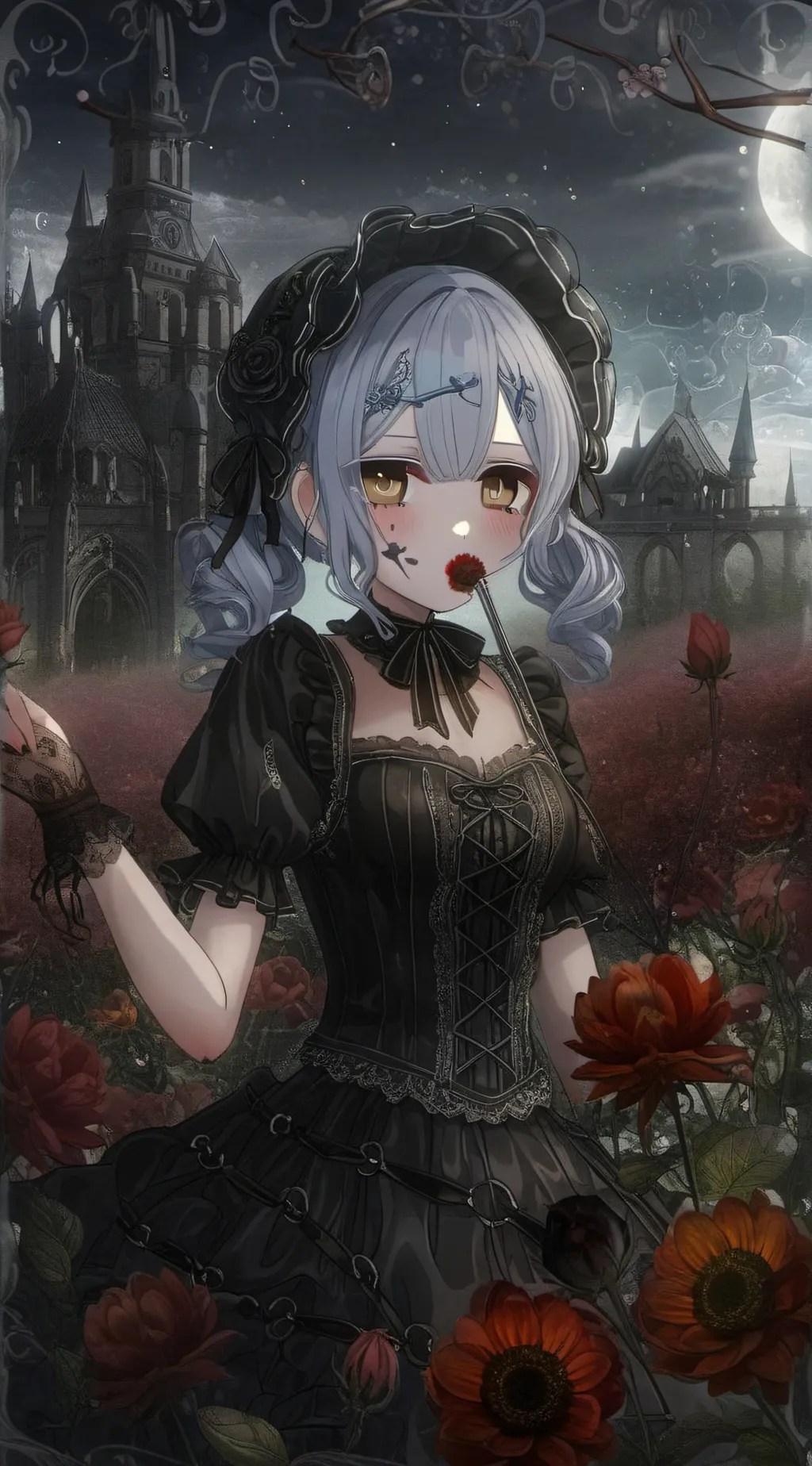 ai character: Amber background
