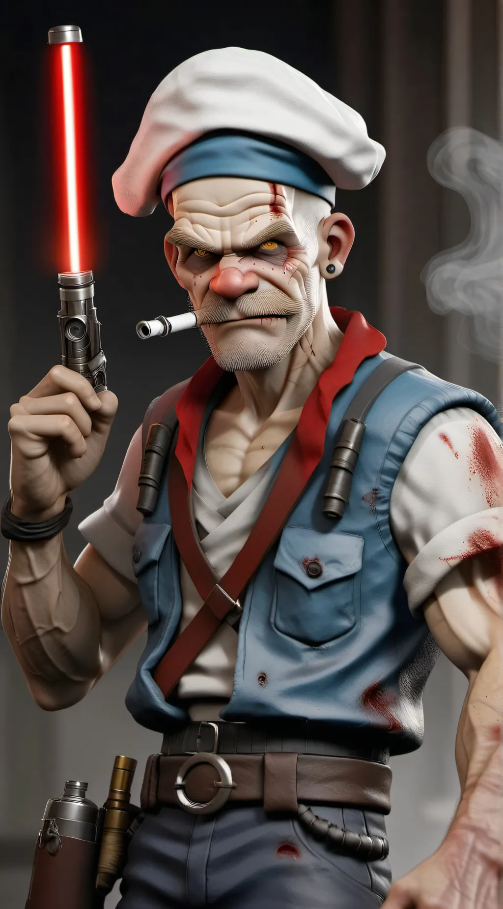ai character: ZombieDarth Popeye background