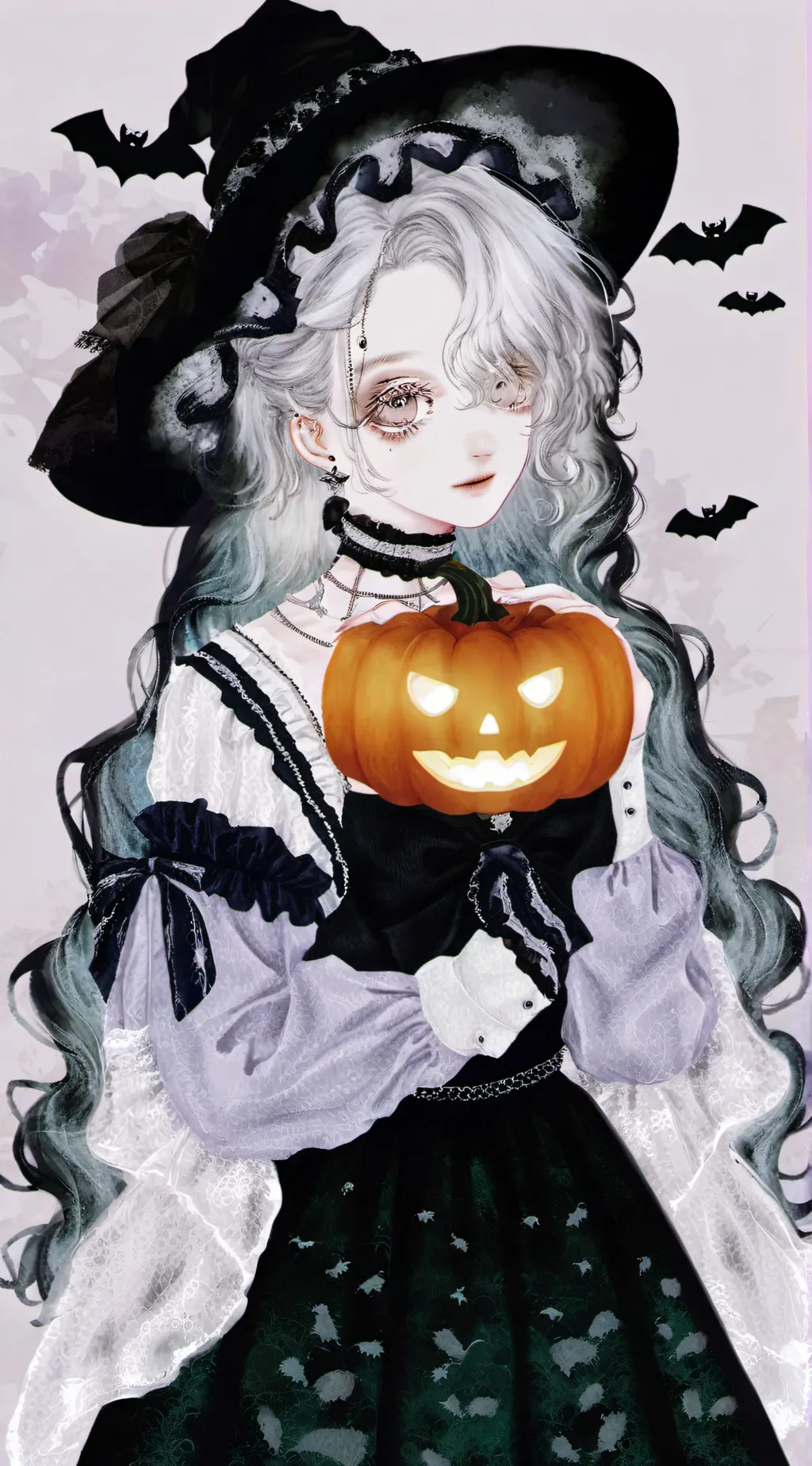 ai character: Halloween party background