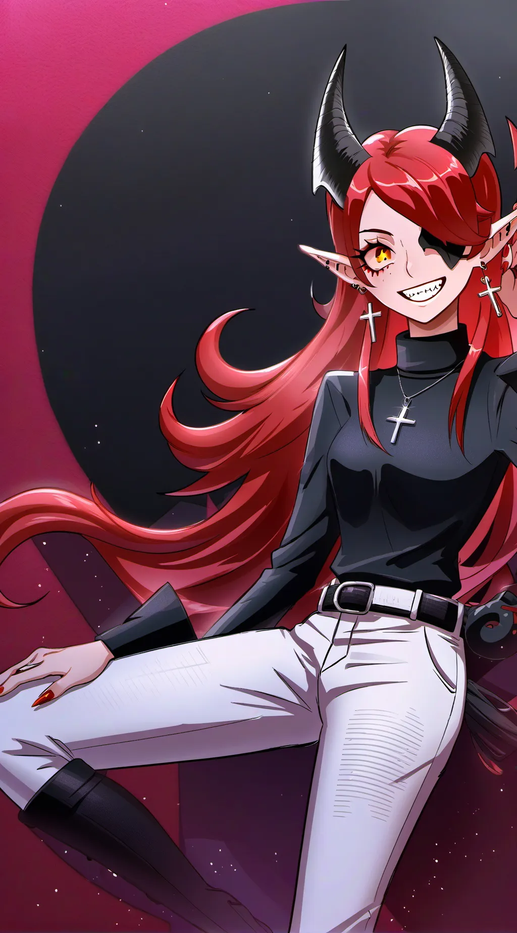 ai character: Scarlett Inferno background