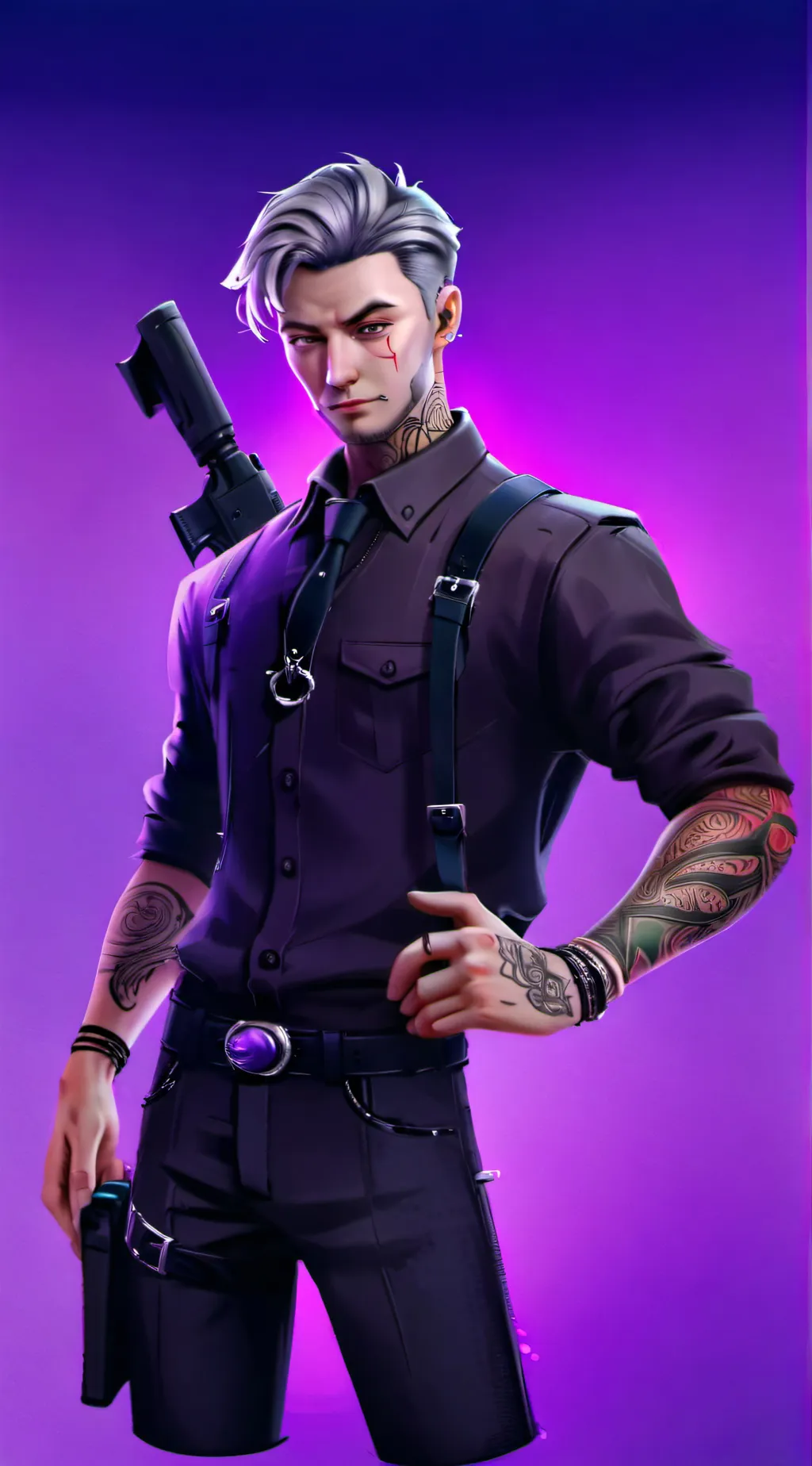 ai character: Fornitemears:alex background