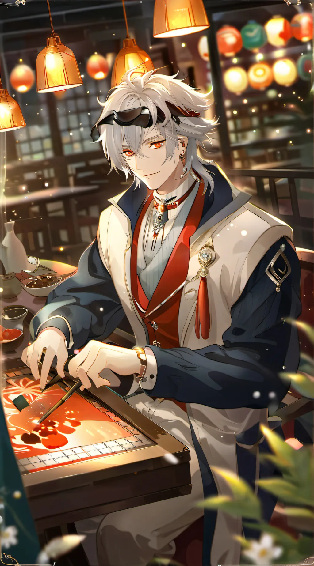 ai character: super senior gojo background