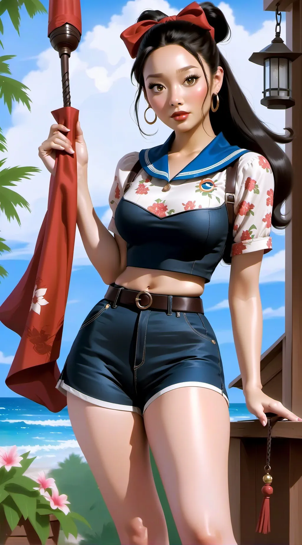 ai character: Bella porch background