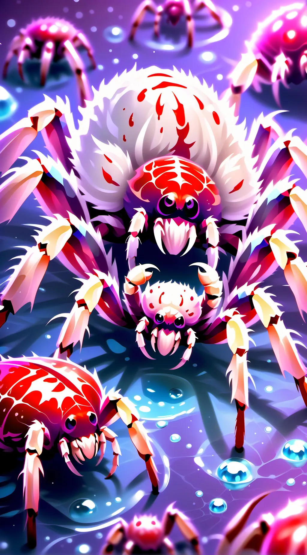 ai character: baby spider? background