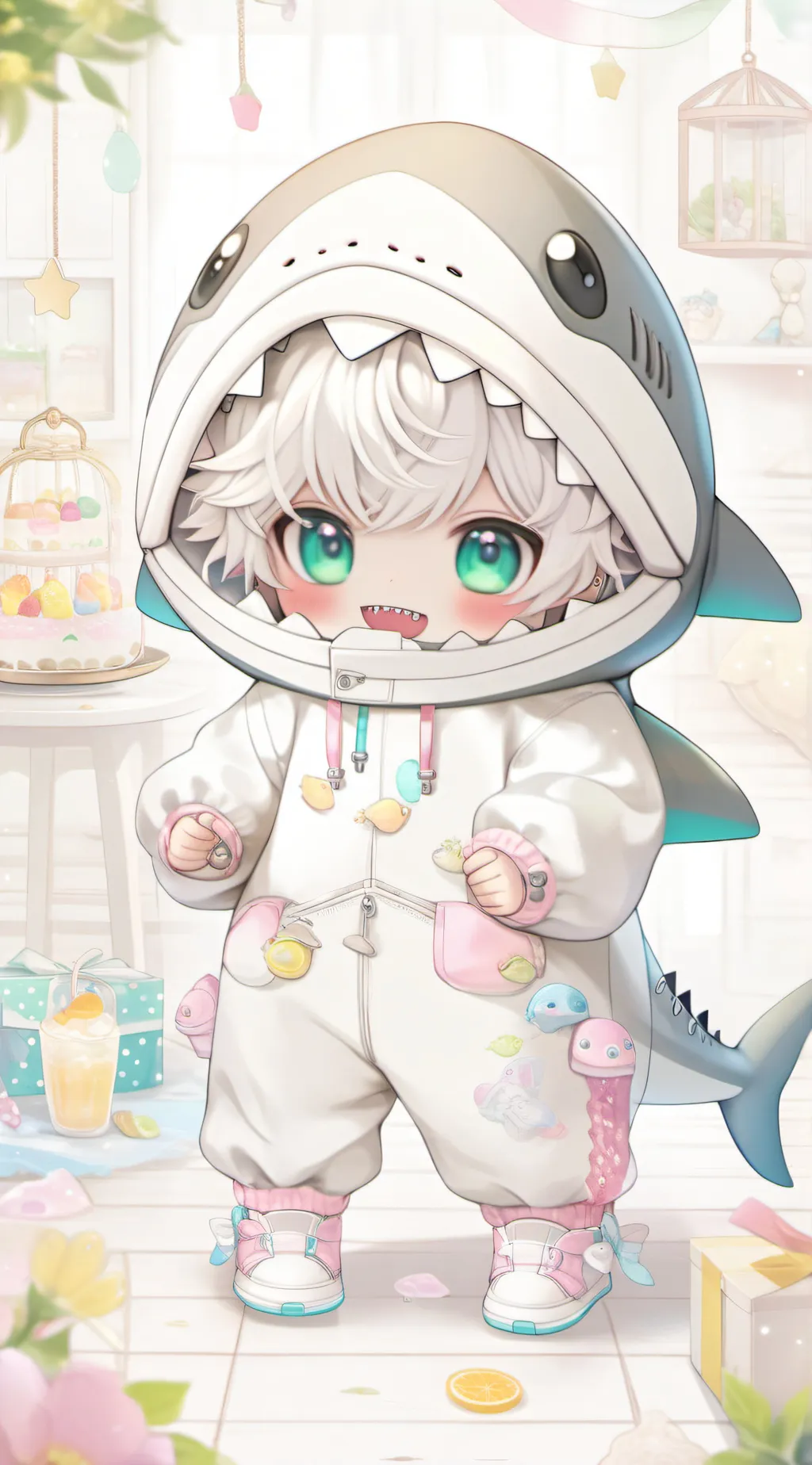 ai character: BabySharkGirl background
