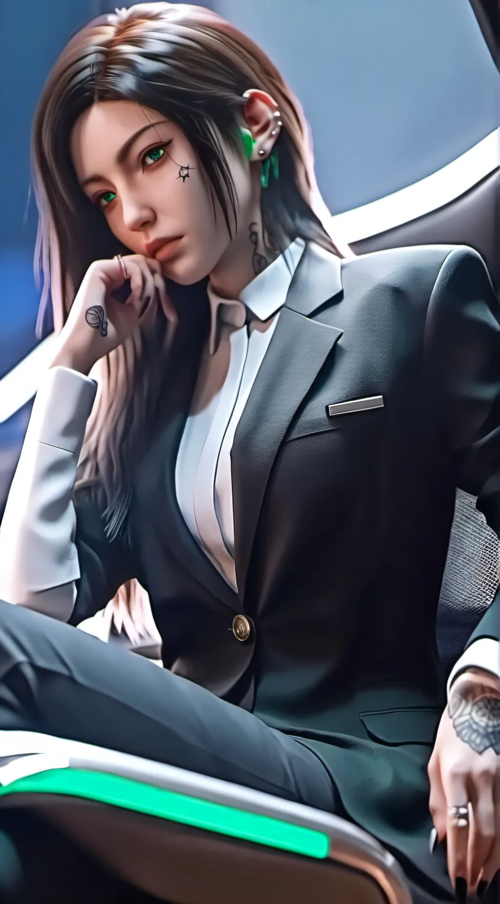 ai character: Amber background